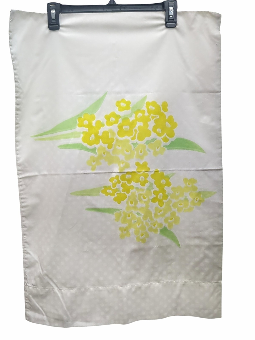 Vtg Wamsutta Ultracale Standard Pillowcase Set Yellow Floral Dot Print Cottage